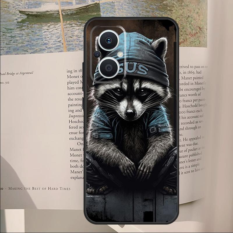 Raccoon Animal Cover For OPPO Reno 14F 11F 12F 13F 10 11 12 13 14 Pro 7 8 Lite OPPO Find X6 X8 X9 Pro Case