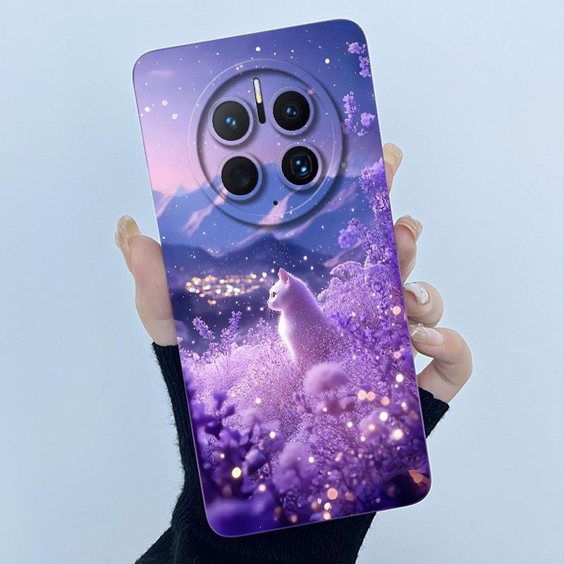 For Huawei Mate 50 50 Pro 50E Phone Case Mate50 Cover Fashion Simplicity Flowers Soft Liquid Silicone Shell For Mate50Pro Fundas