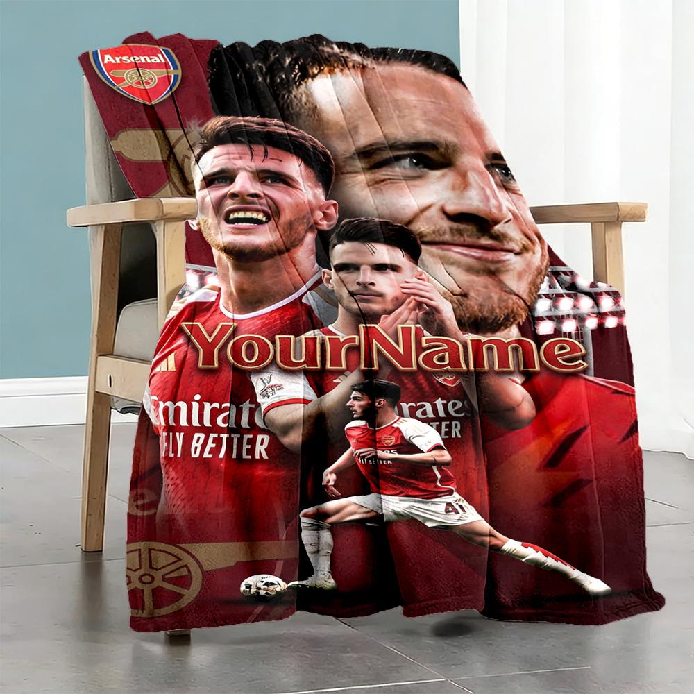 Arsenal Personalized Name Blanket Lightweight Customizable Blanket Warmthful Decor Great for Office Bedding Couch Chair All-Season Use