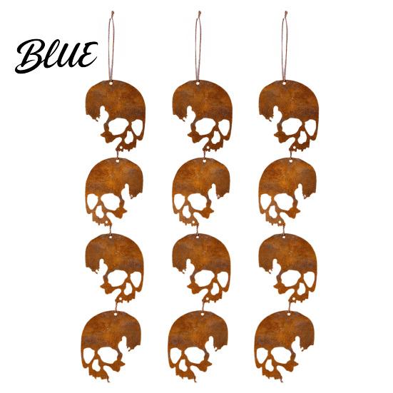 Classic Halloween Yard Decoration Skull Hanging Ornaments Metal Garden Sign Decorative Smooth Finish Decor Shaped Tags for Indoor Outdoor Anti-rust