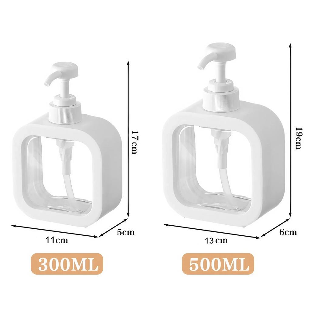 Bouteille Rechargeable Grande Capacité pour Shampoing Désinfectant pour les Mains Gel Douche Nettoyant Liquide Lotion Distributeur à Pompe Portable