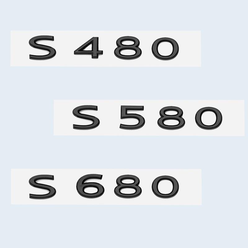 New Chrome Black Letters S480 S580 S680 V12 Emblem for Benz Maybach S Class Car Fender Trunk Rear W221 W222 Logo Sticker qw1