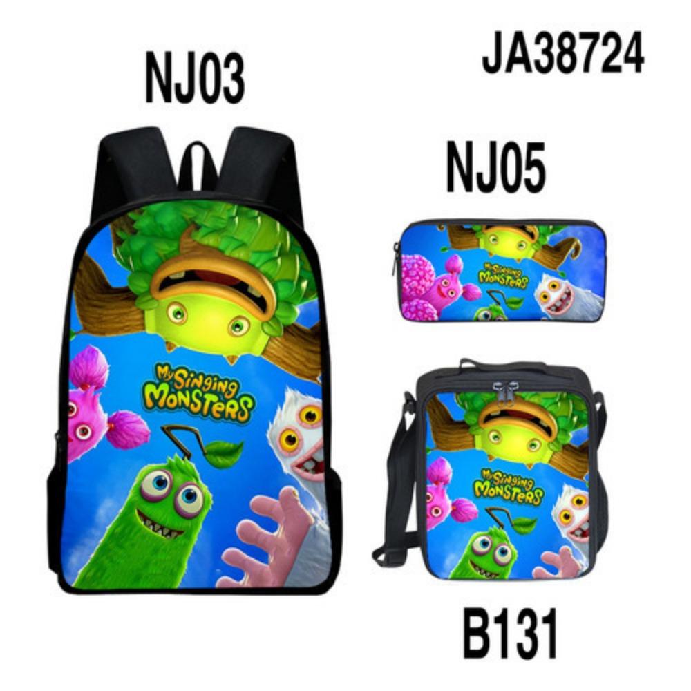 New monster music backpack trendy backpack European and American retro peripheral schoolbag