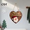 Decorative Hanging Plaque for Porch Christmas Wooden Pendant, Reindeer/Santa Claus/Gnome Pattern Sign, Welcome Sign with Natural Pine Door Hanger Hemp