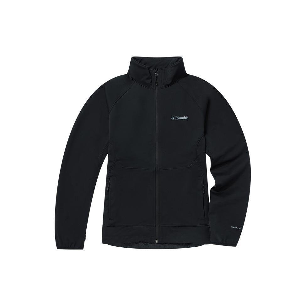 Columbia Solid Logo Long Sleeve Soft Shell Jacket Men Jackets Black WE3213-010