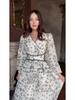 Elegant V-neck Waist-Cinching Long Summer Dress for Women - 2025 European & American Style
