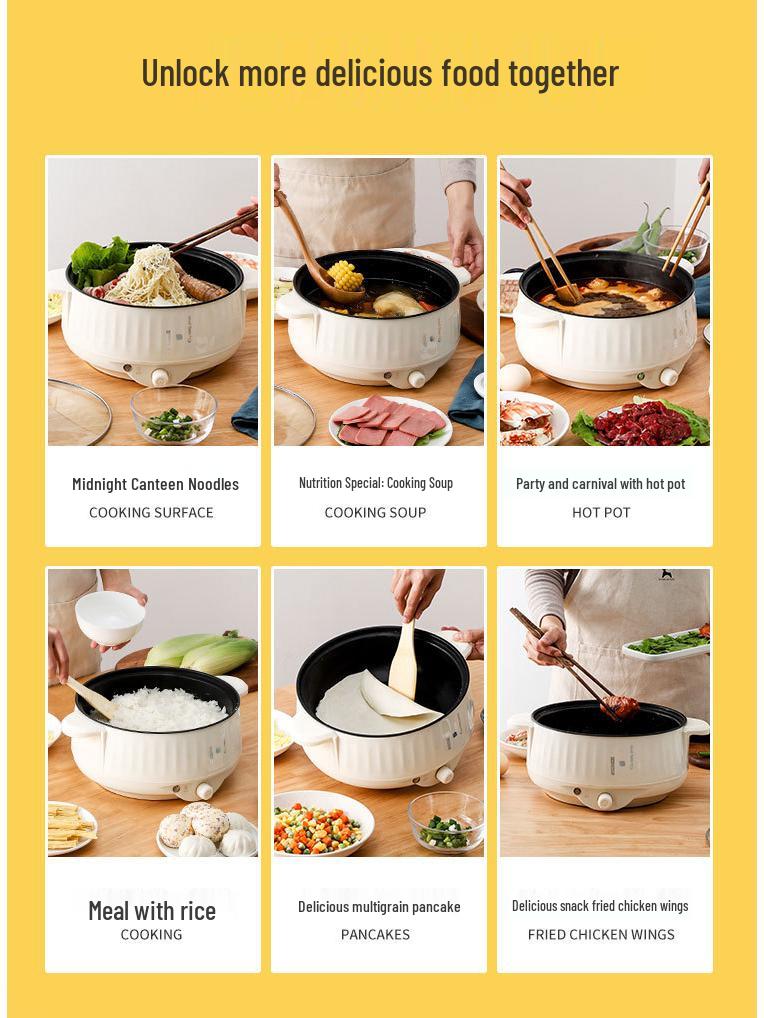 Multifunctional Electric Cooker: Rice Cooker, Steamer, Frying Pan, and Heating Pot