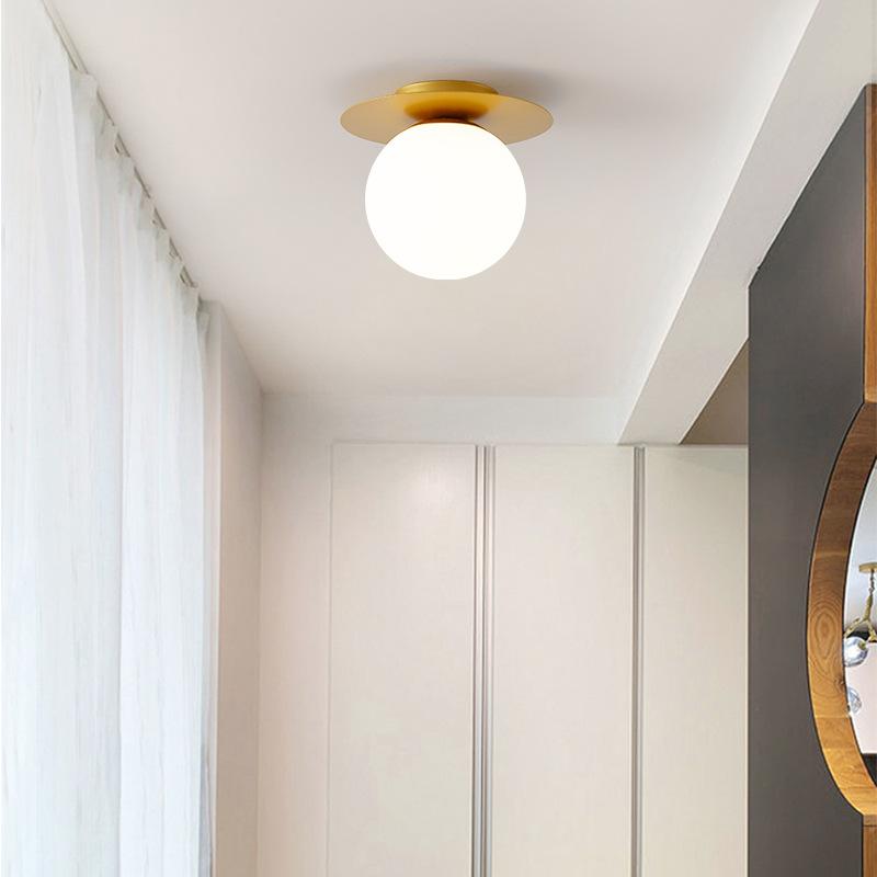 lndoor LED Ceiling Lamp for Modern  Glass Ball Black Gold LED Ceiling Lights Chandelier Lighting for Home Balcony Light Fixtures