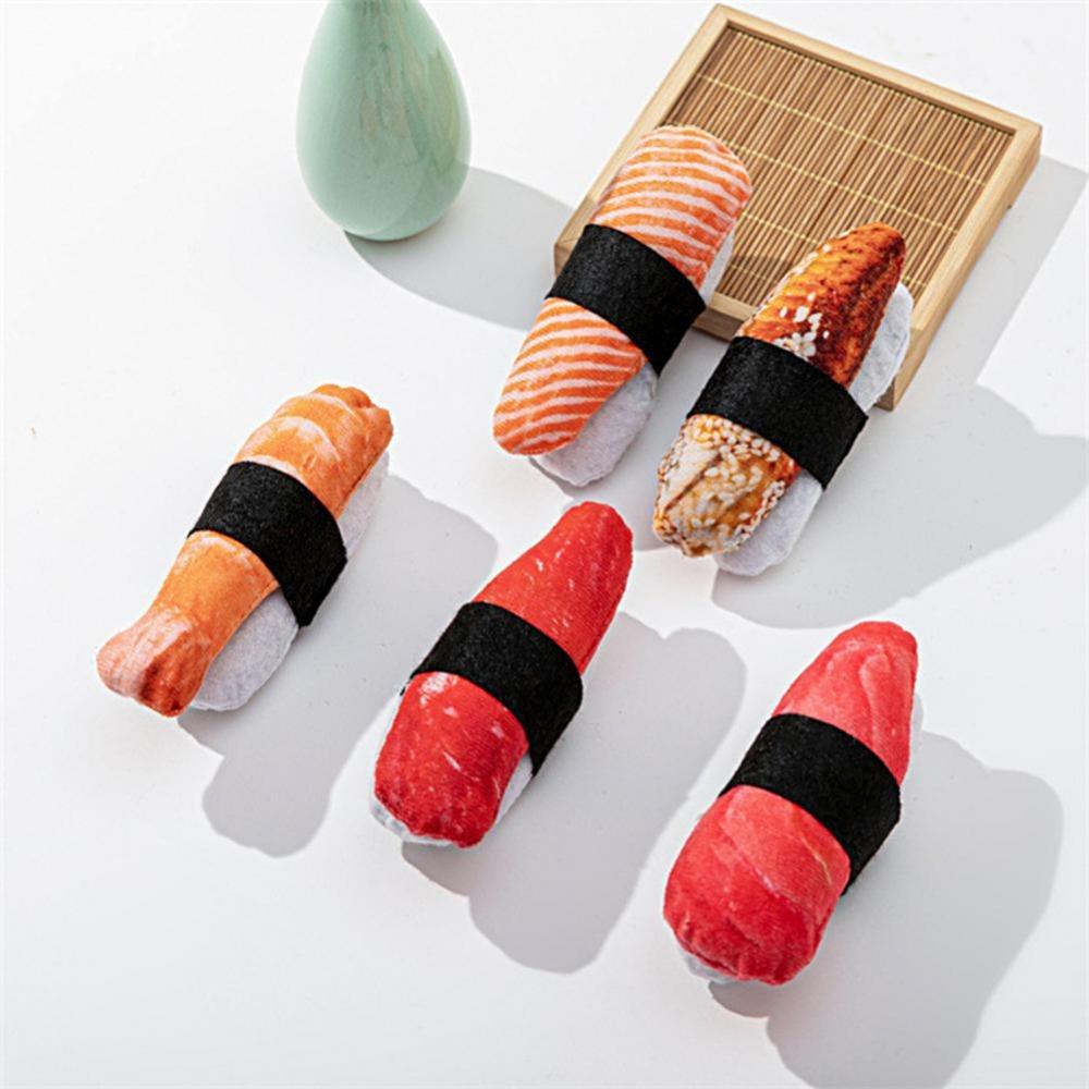Sushi Shape Catnip Toy Bite Resistant Cat Chew Toy Kitten Interactive Toy  For Pet Teeth Grinding