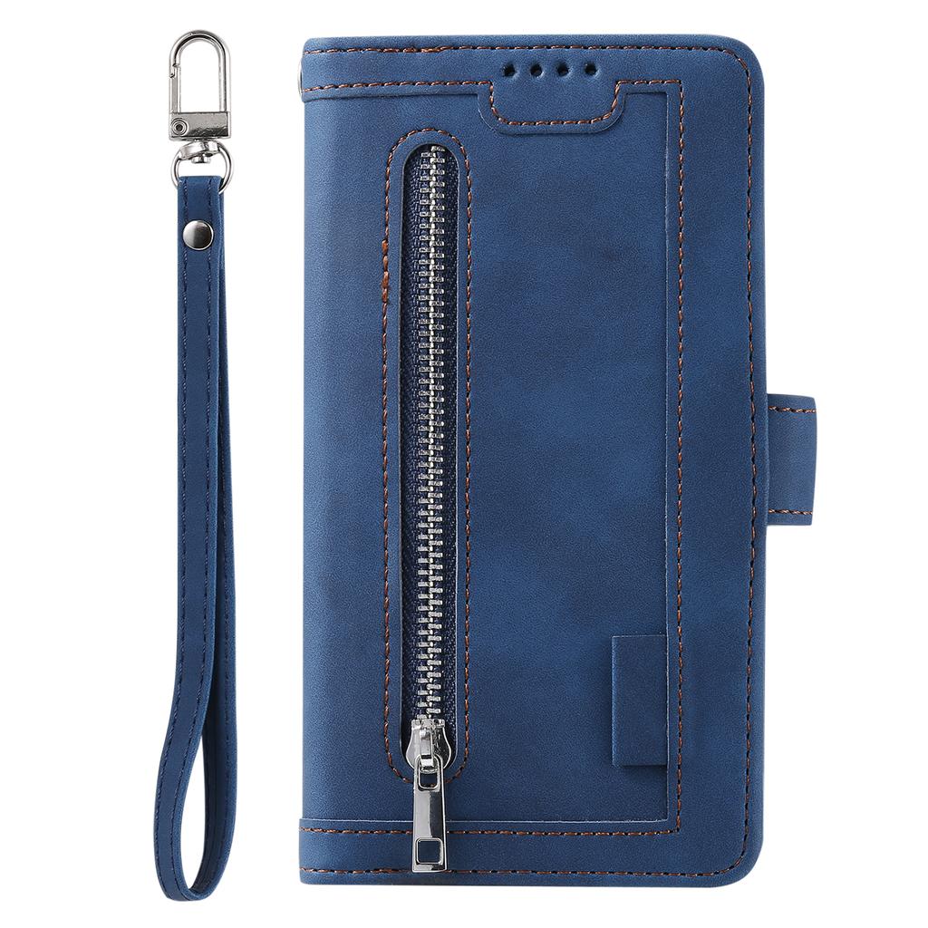 For Xiaomi Redmi Note 13 Pro 4G/Poco M6 Pro 4G Case Zipper Leather Cover with 9 Card Slots