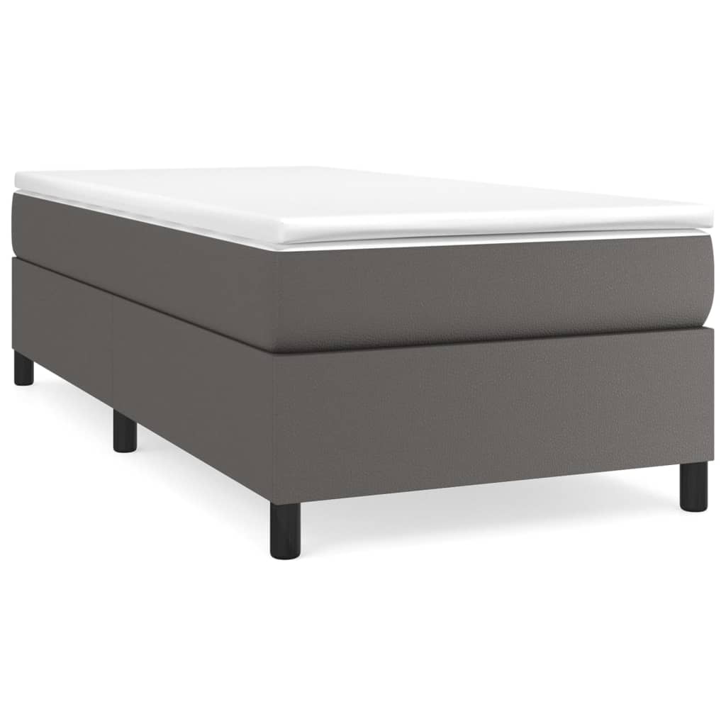 VidaXL Boxspringbettgestell Grau 90x200 cm Kunstleder