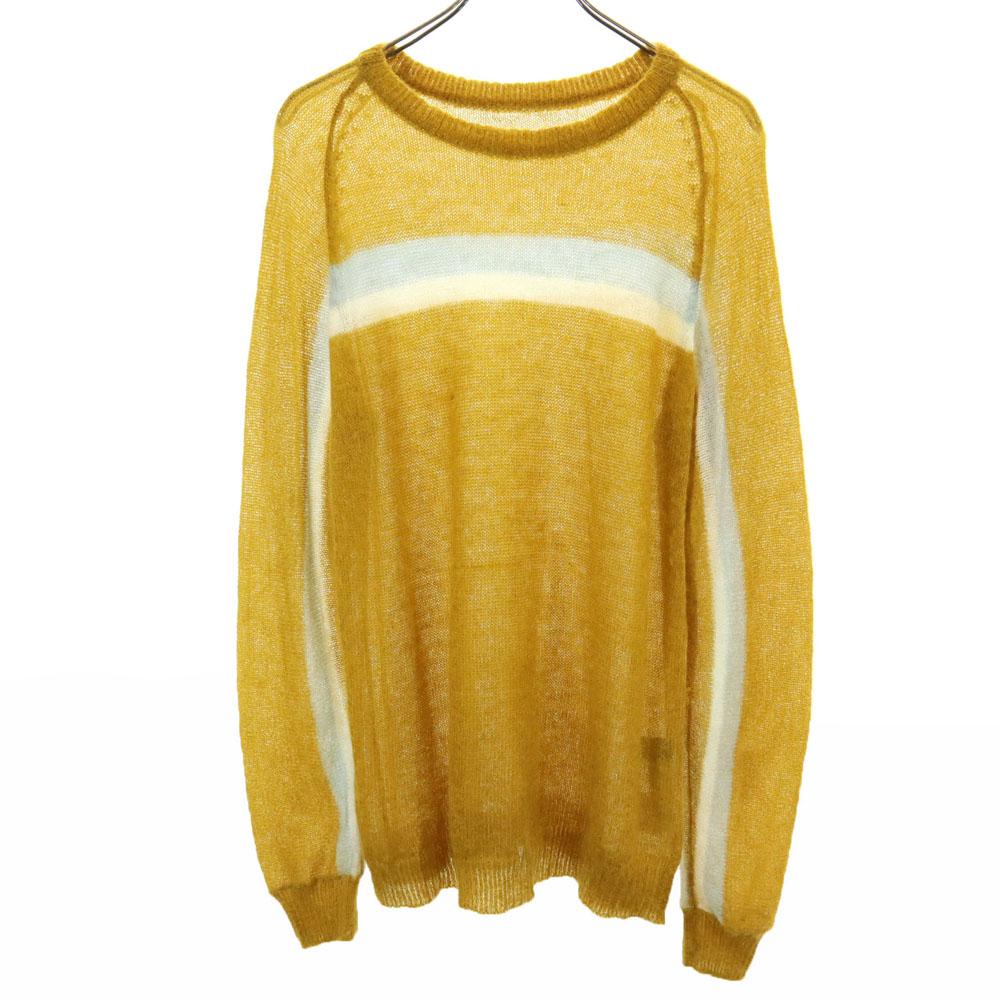 UNUSED Mohair Blend Long sleeve sweater 3 Camel knit Men's Used