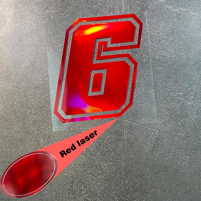 

1pc Red Laser Motorcycle Number 0-9 Waterproof Sticker for Motorbike Front Fairing Fuel Tank Car Windows Bicycle Vinyl Decals S-High 5cm