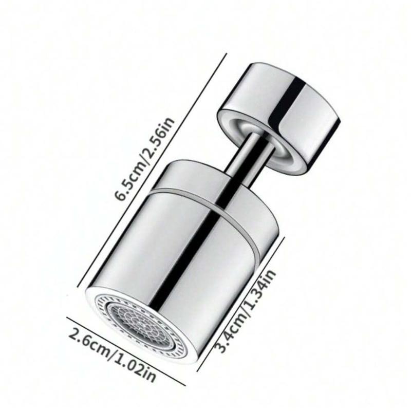 

2 Mode Adjustable Kitchen Faucet Aerator 360° Rotary Splashback Sink Tap Nozzle Bubbler Pressurized Water Filter Diffuser серебряный