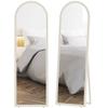 Full-Length Mirror, 50 X 160 Cm, Free-Standing, Wall-Mounted, Arch Frame, White