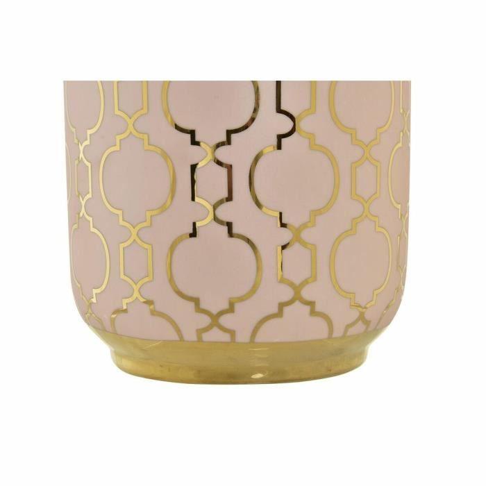 Decorative Vase - Oriental - Pink and Gold Porcelain - 15 X 15 X 41.5 Cm