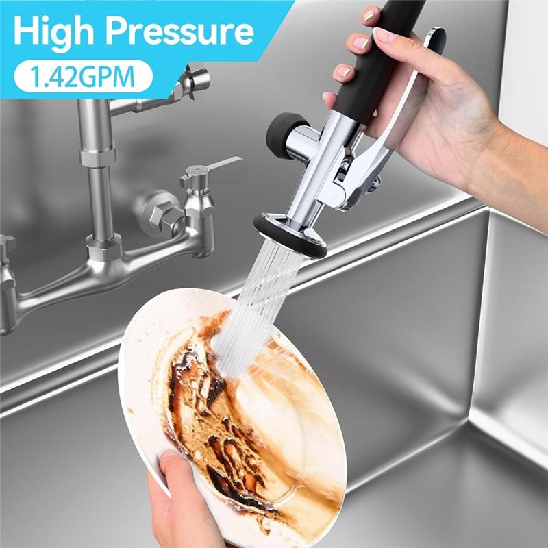 A84X-Locking Bracket Brass Sprayer Head Kitchen Faucet Dish Rinser Universal 1/2" Connection Shower Head