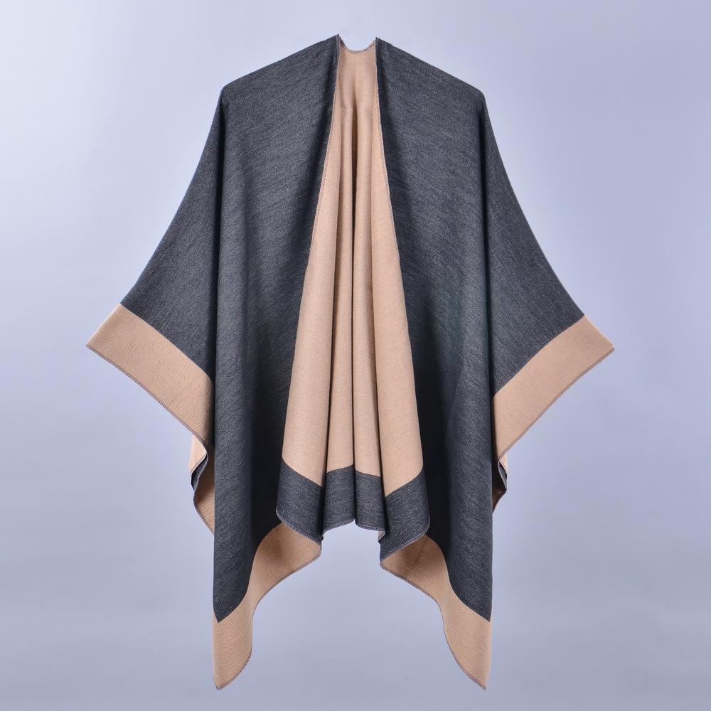

Women s Versatile Solid Color Spring Scarf Shawl - Imitation Cashmere Poncho for All Seasons 130x150 cm