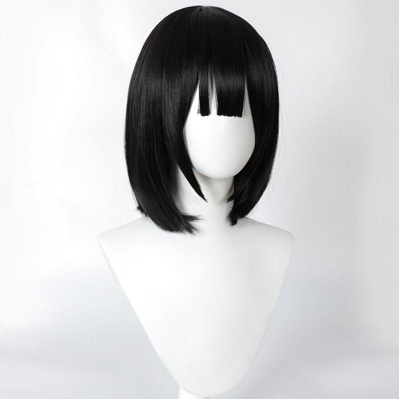 Anime Cosplay Wig, Qiao Ling Black Bob Short Hair High-Temperature Fiber Synthetic Hairpiece