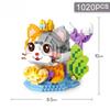 Charming Cat Mermaid Building Blocks Toys for Girls Birthday Gift Animals Blocks Collection Assembly Toys for Children Adults