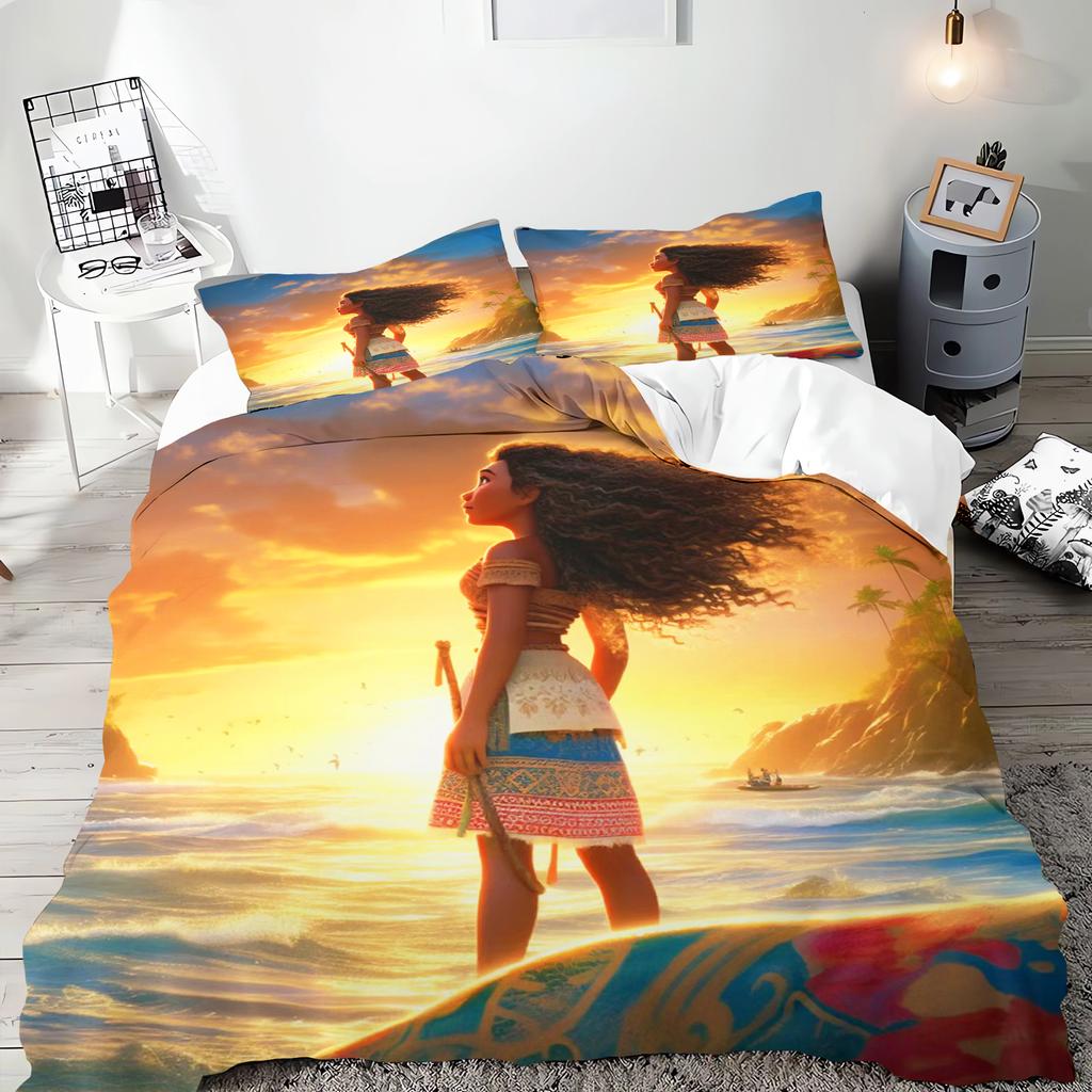 Moana Duvet Cover Set Comforter Bedding 3d Children'S Bedding Set 3-Piece 1 Quilt Cover King Size