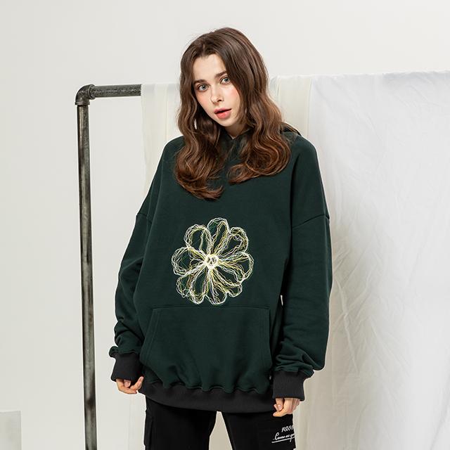 Raon Big Flower Hood - Green Free