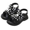 New Girls' Sandals, Non-slip, Breathable, Cute, Pearl-decorated, Suitable for Outdoor Wear, Beach Shoes, Children's Princess Sandals