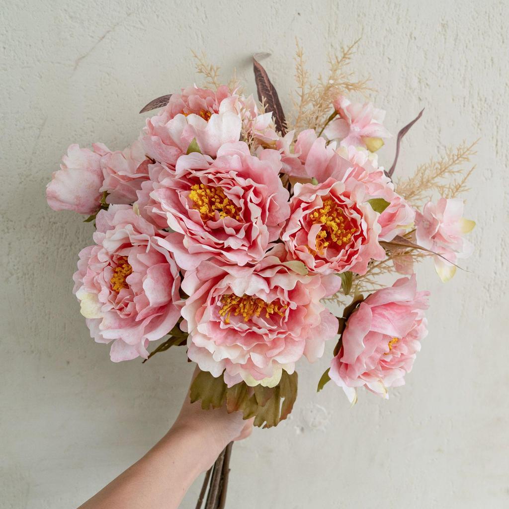 Peony Wedding Bouquet - Artificial Flowers for Home Décor and Flower Walls