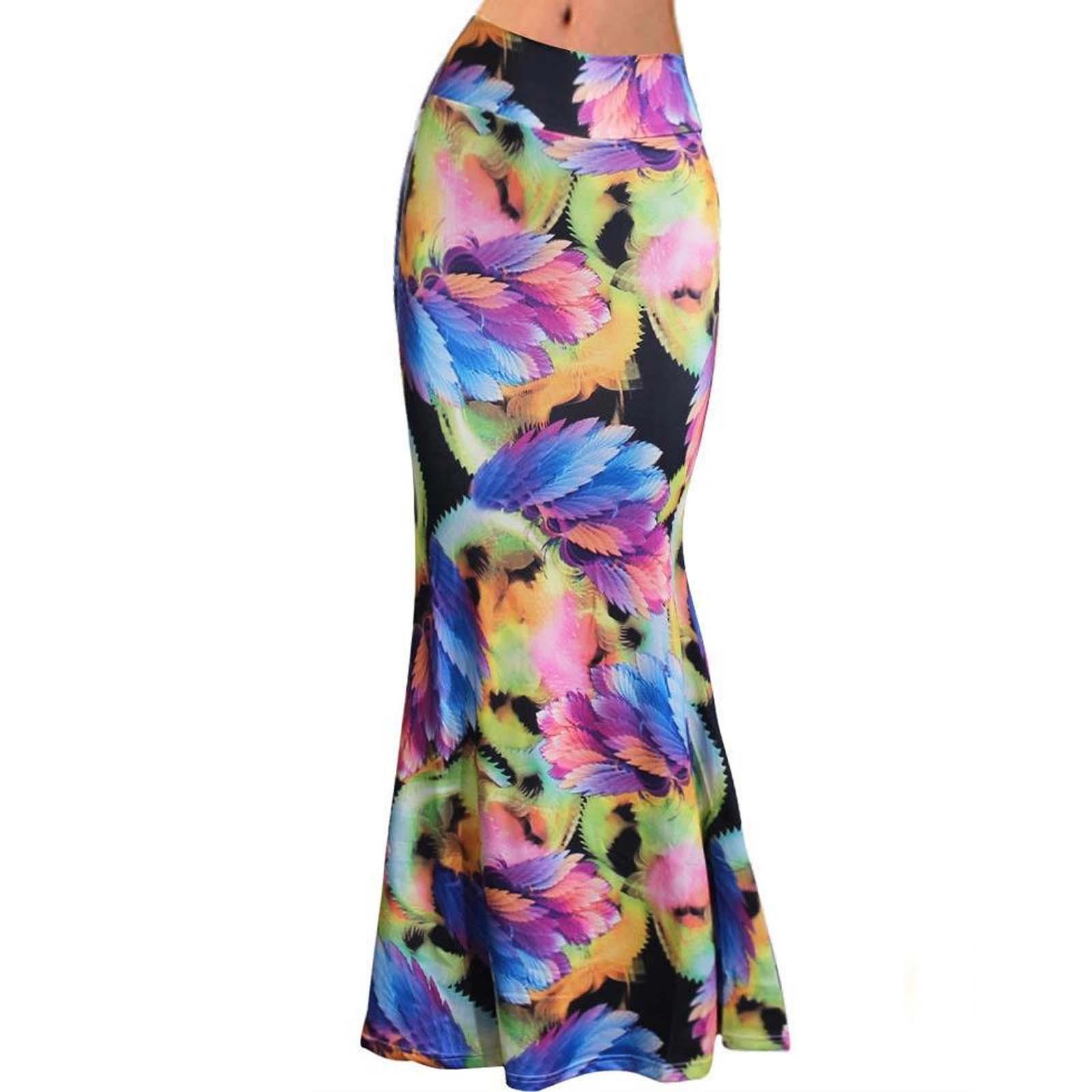 

Женская тонкая полуюбка средней длины с высокой талией и эластичным запахом на бедрах и принтом M фиолетовый