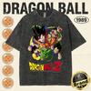 Summer Dragon Ball Family Matching Vintage Tee Men Washed High Quality Nostalgic Print Heavyweight Retro Tops