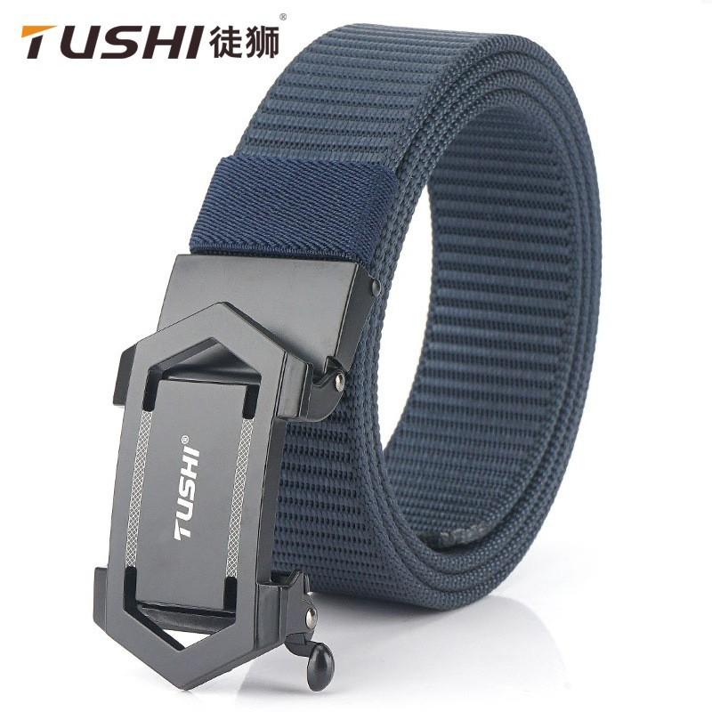 2020 Toothless Hollow Automatic Buckle Belt Outdoor Casual Nylon Youth Men's Pants