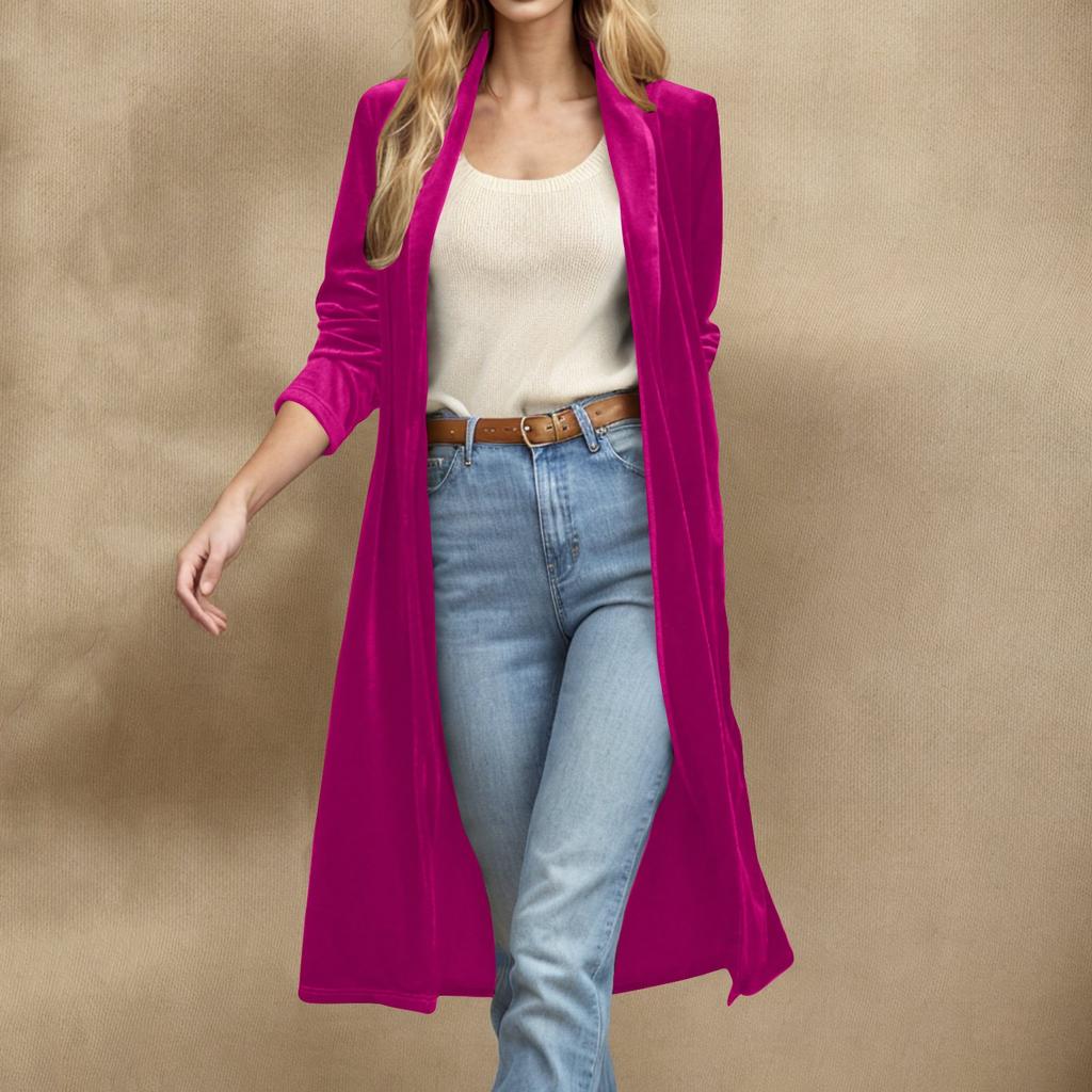 Women's Loose Fashionable All-match Gold Velvet Solid Color Long Sleeve Top Casual Jacket