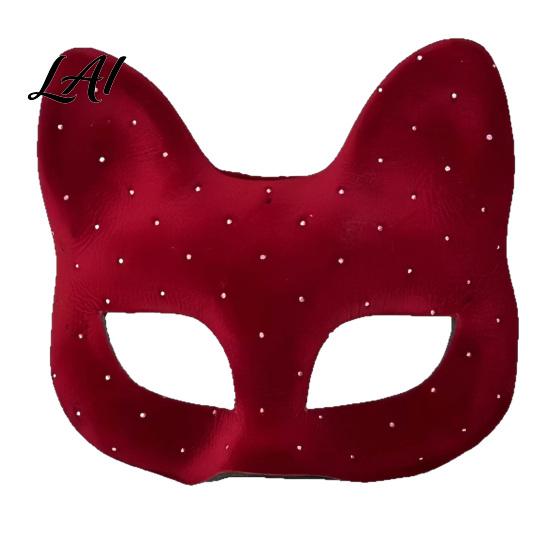 Lightweight Eye Masque for Theme Parties Cat Masquerade Masque Sparkly Sequins/Velvet/Black Half Face Stylish Costume Events Women Men Halloween