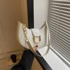 Trendy Minimalist Solid Color Shoulder Bag For Women Fashionable Pu Material Small Size Suitable For Daily Outfits