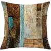 Brown Decorative Throw Pillow Covers 18x18 Set of 4 Teal Pillow Cover Modern Geometry Abstract Art Decorative Pillows for Living Room Bedroom Sofa