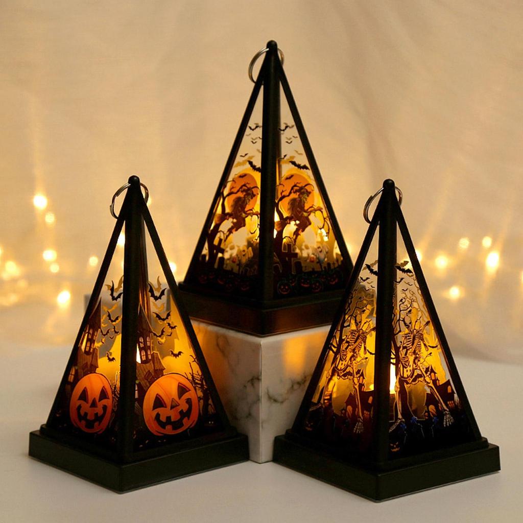 1 pz Halloween LED Light Tote Night Lamp Zucca Strega Teschio Luce Ornamento per Casa Festa Festa Decorazione MYY