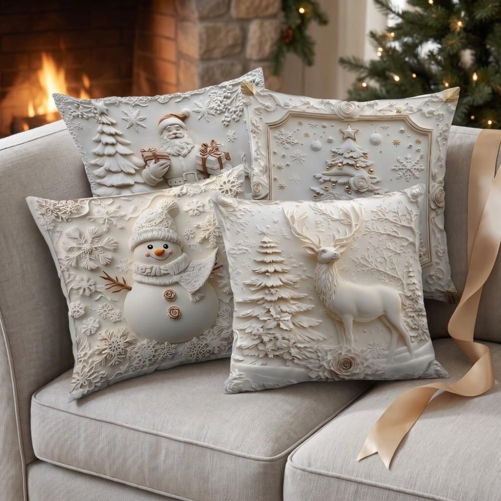 Santa Claus Christmas Pillow Cover Christmas Tree Santa Pillow Cover  Home Decor