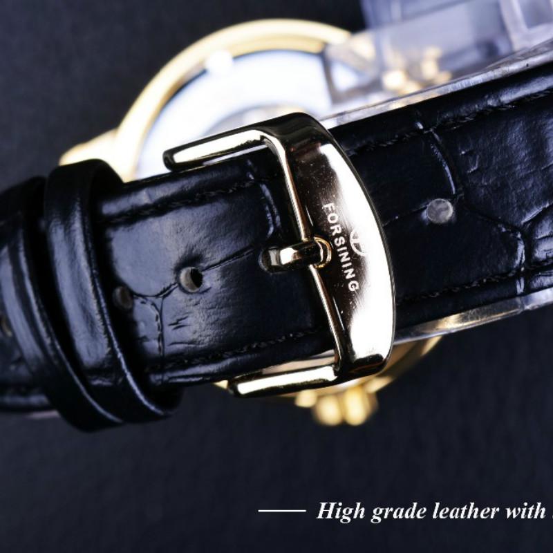 Forsining Men's Fashion Retro Hollow Through Bottom Mechanical Manual Mechanical Watch