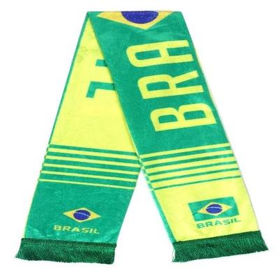 KNK 2026 Soccer Fan Scarf – Double Sided Reversible Football Supporter Scarf with Soft Velvet Feel Muffler Brasil