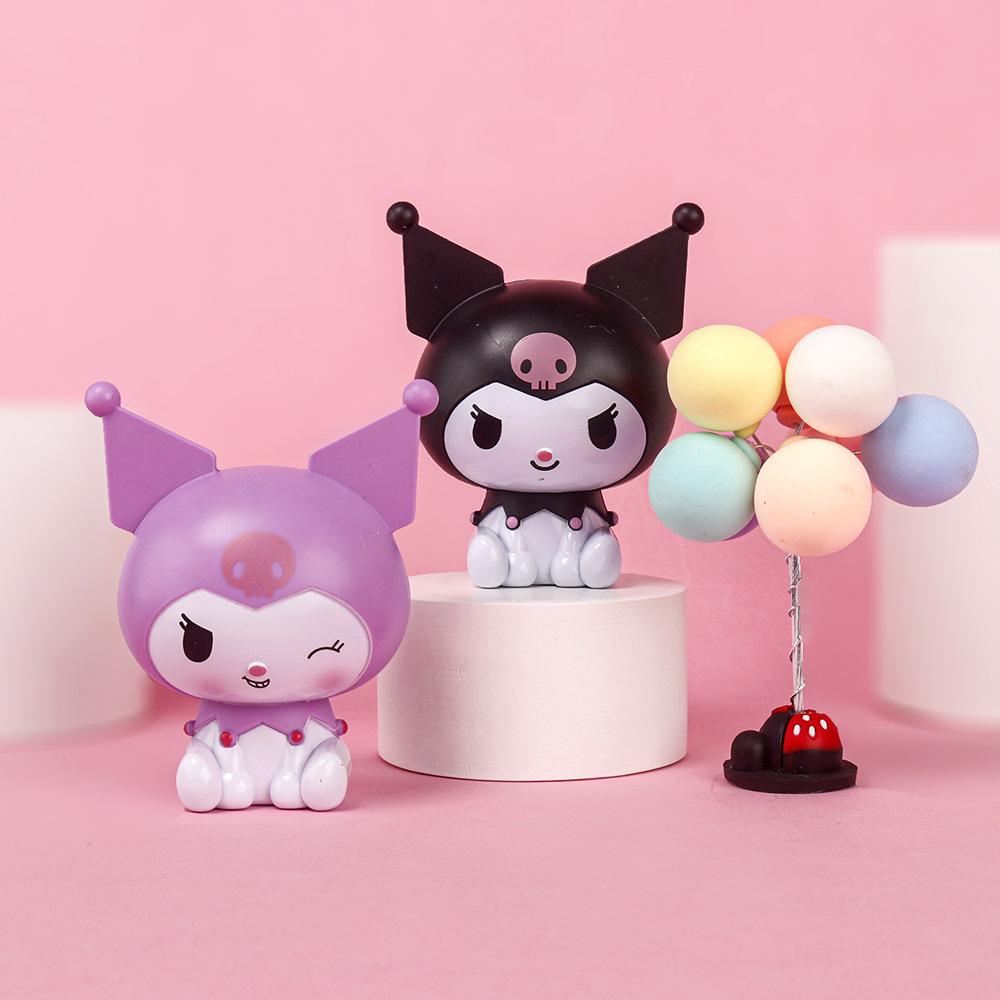 Zabawki Figurki Akcji Lalki Model Ozdoba Biurko Sanrio Kuromi Melody Cinnamoroll Prezenty Urodzinowe dla Dzieci Dekoracja Tortu