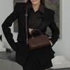 Poet Style Handmade Cowhide Top Layer Leather Womens Bag Retro Handbag Preserved Ball Bag Single Leather Decoration Small Square Bag