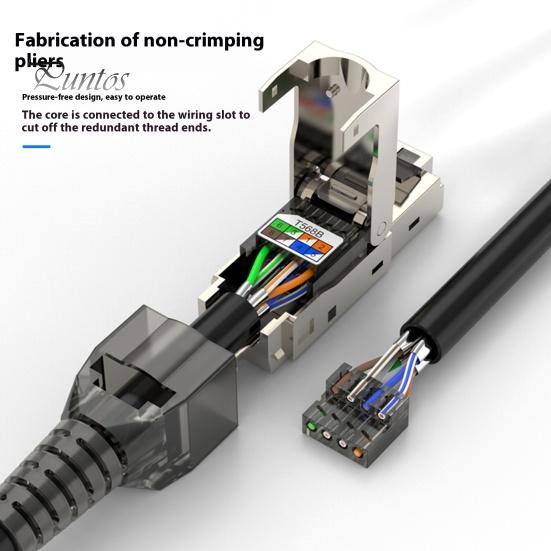 RJ45 Network Connector Universal Easy Assembly High Speed LAN Data Transfer Network Connector Head Accessories