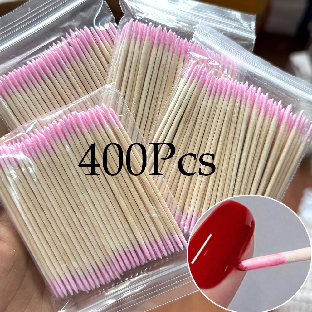 

400Pcs Pink Double-End Nail Art Orange Wood Sticks, 7CM Cuticle Pusher & Remover Swab for Rhinestone & Makeup United States
