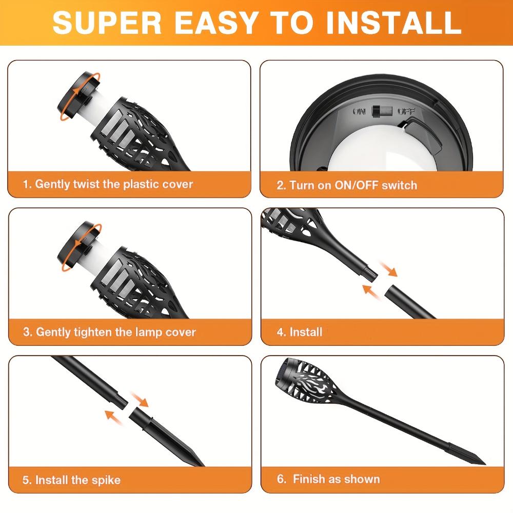 4/6/8/12 Solcellelys utendørs med blinking, vanntette LED-lys for hager, camping, fester, hager, Halloween, automatisk bryter