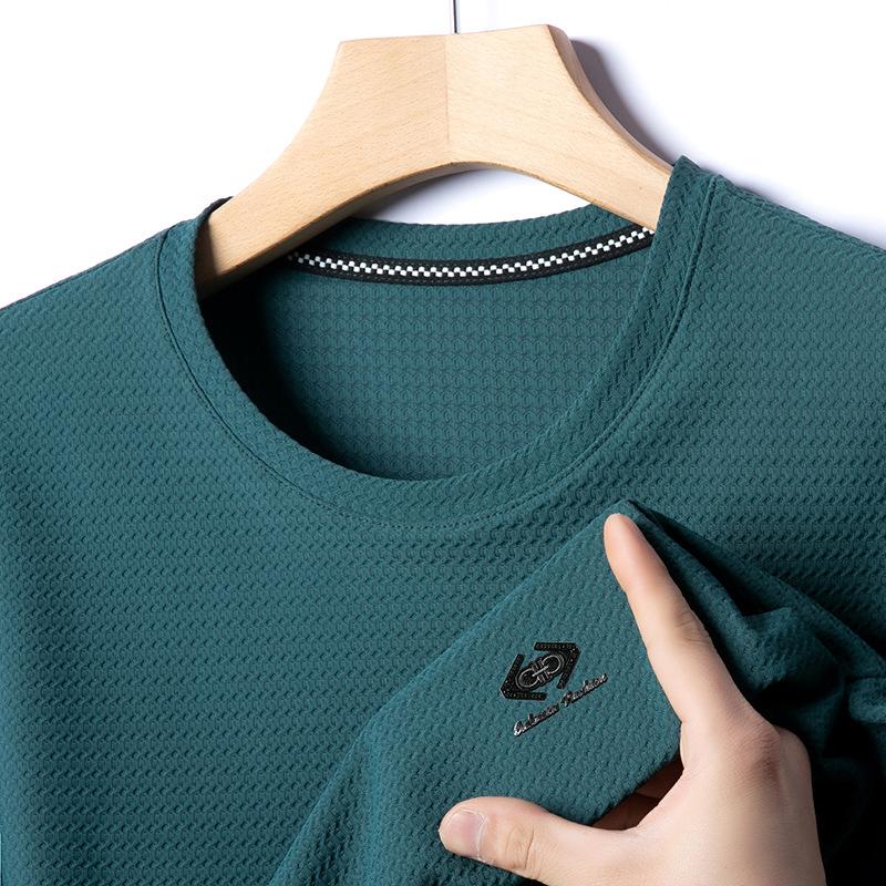 Crew Neck Short-Sleeved T-Shirt Medium Men'S Casual Clothes Thin Polo Shirt