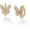 Cercei Tip Stud Dama Copper Gold Plated Butterfly Design Golden - Elegant Stud Earrings for Women