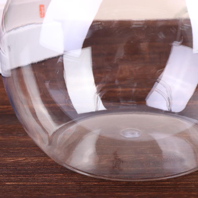 Transparentes rundes Zierfischglas Tragbares Goldfischglas Kleines Fischglas Haustier Kunststoff Leicht Schreibtisch Aquarium Schale Heimdeko