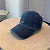 Simple pony embroidery washed baseball cap children wide brim enlarged face small pure cotton sunshade cap men