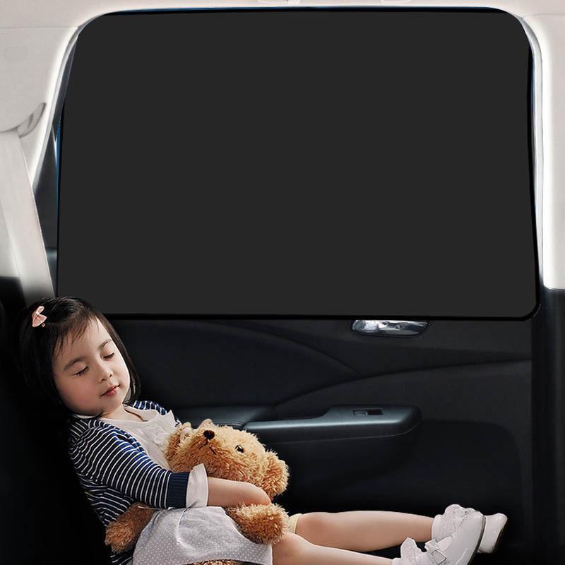 Universal Magnetic Sunshade for Car Window - Rear Seat Blackout with Suction Cup for Heat Insulation and Sun Protection