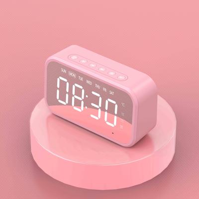 Table Clock Bluetooth Wireless Audio Mini LED Mirror Digital Alarm Clock Temperature Weekend Display Desk Clock